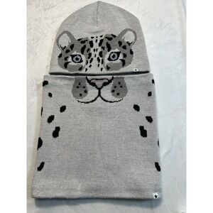 Molo Cheeta hat with infinity scarf KICO Size 10 Year Old, Gray Great Conditions